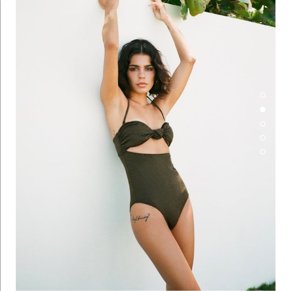 Dark green knotted swim suit one piece Zara - Picture 2 of 10